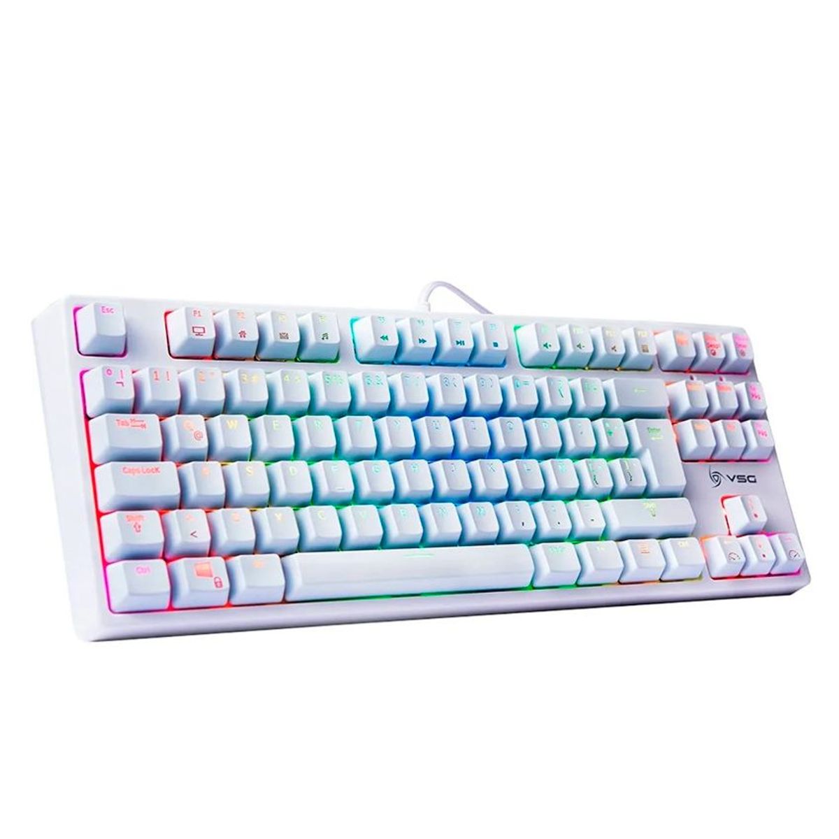 VSG - teclado mecanico vsg alnitak blanco con luz rgb -swiche red