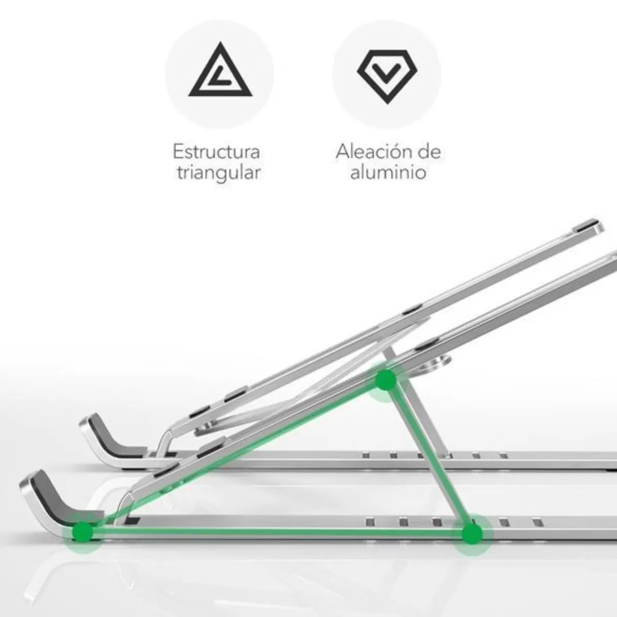 GENERICO - Soporte Plegable de Aluminio para Laptop Antideslizante Ajustable