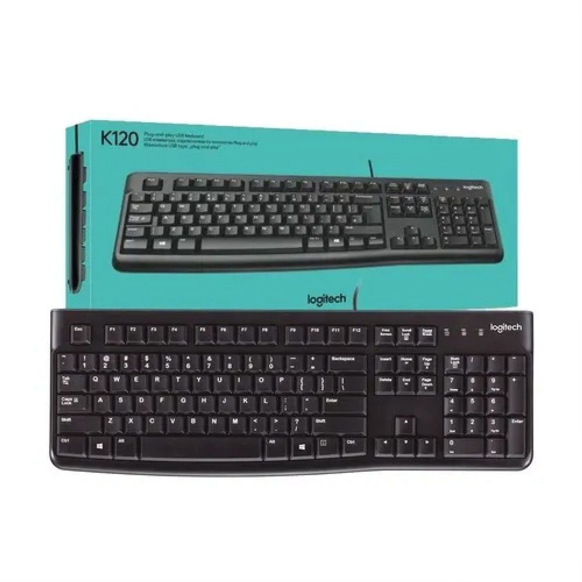 LOGITECH - Teclado Logitech K120 Plug and Play Oficina Standard Durable