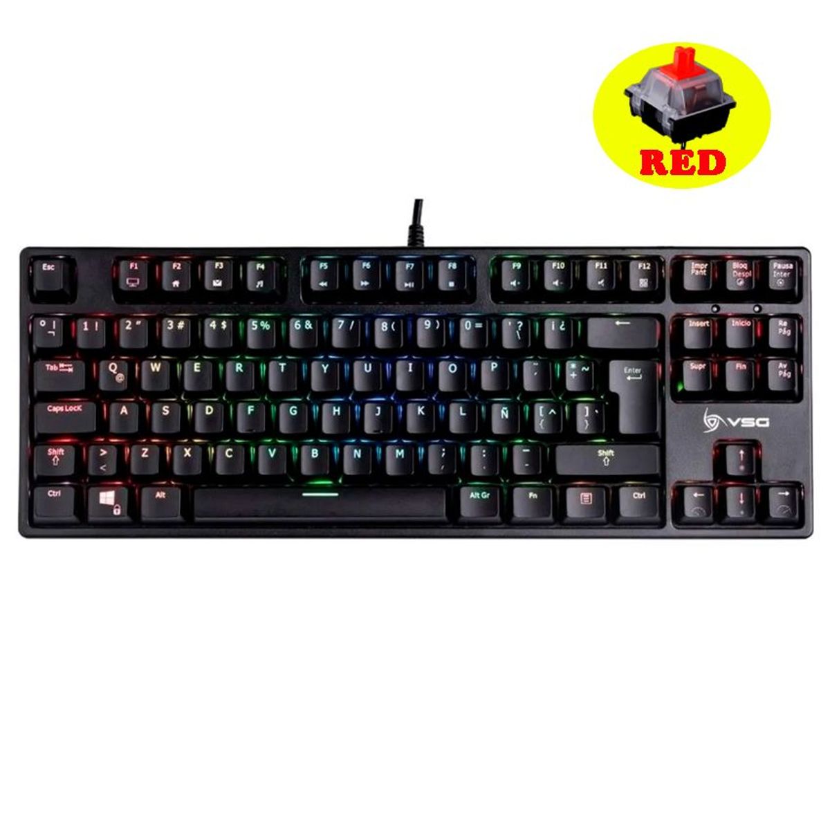 VSG - teclado gamer VSG Alnitak  Kailh red  color negro con luz RGB