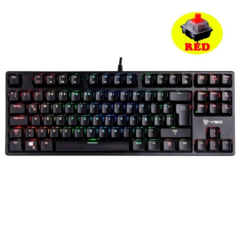 VSG - teclado gamer VSG Alnitak  Kailh red  color negro con luz RGB
