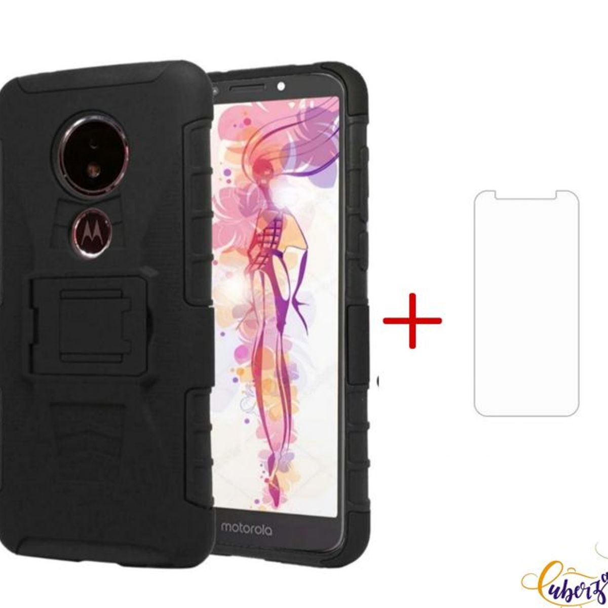 GENERICO - Case Carcasa Motorola E5 Plus  Mica Fibra de Vidrio