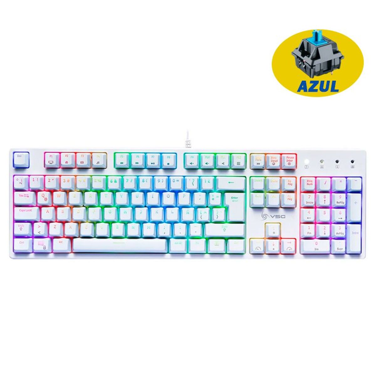 VSG - Teclado mecanicoVsg Alnilam Qwerty Kailh Azul Español Blanco