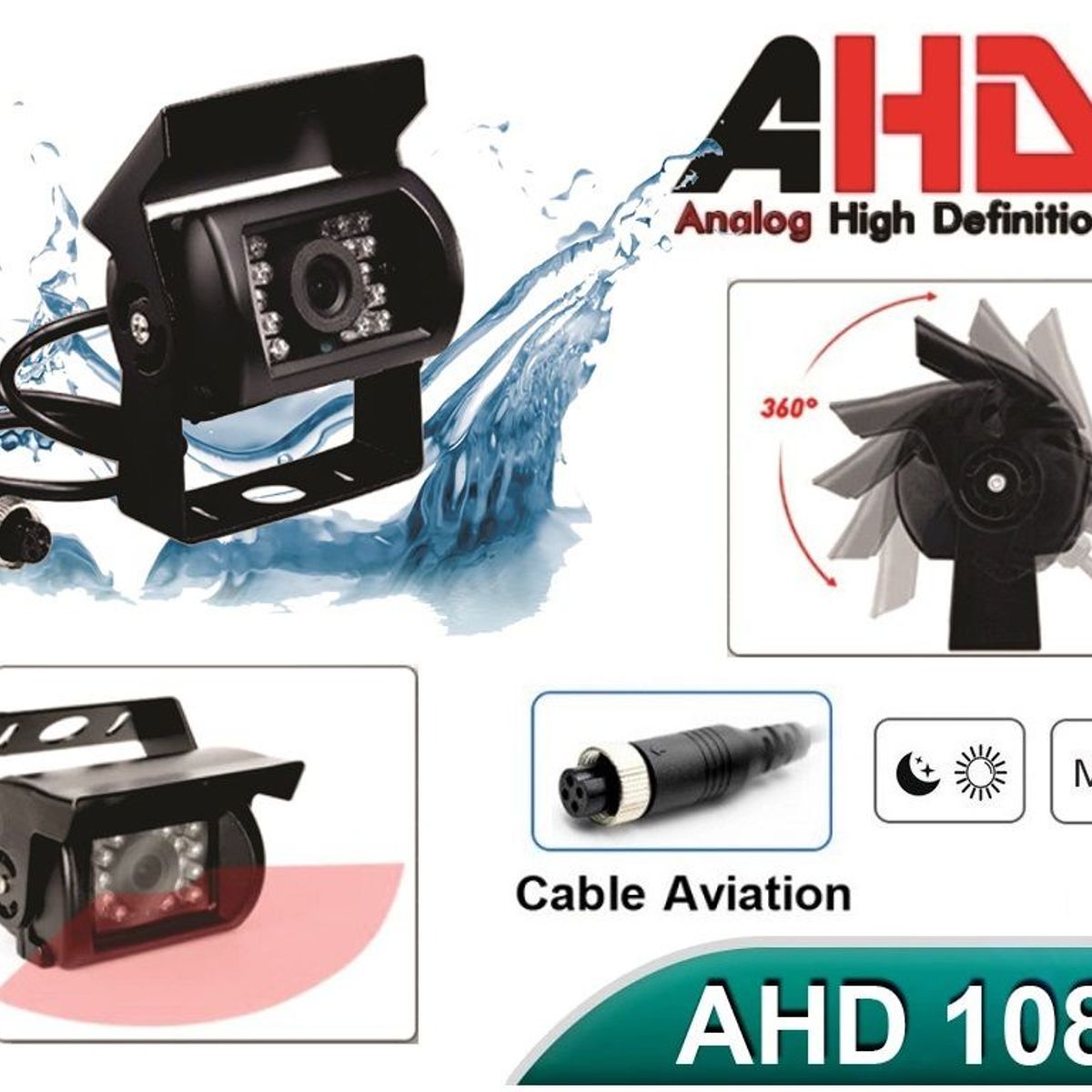 GENERICO - Camara Exterior AHD 1080p Camion Visión Nocturna Retroceso