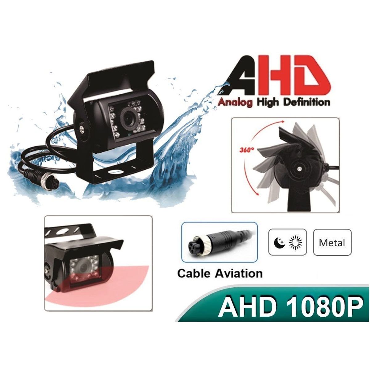 GENERICO - Camara Exterior AHD 1080p Camion Visión Nocturna Retroceso