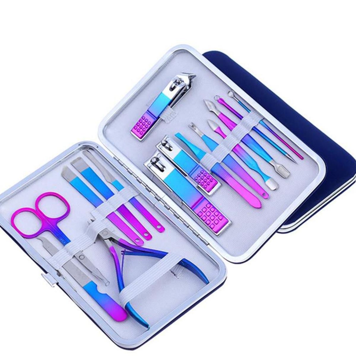 GENERICO - Set Manicura Pedicura Acero Inoxidable cortauñas15 Piezas