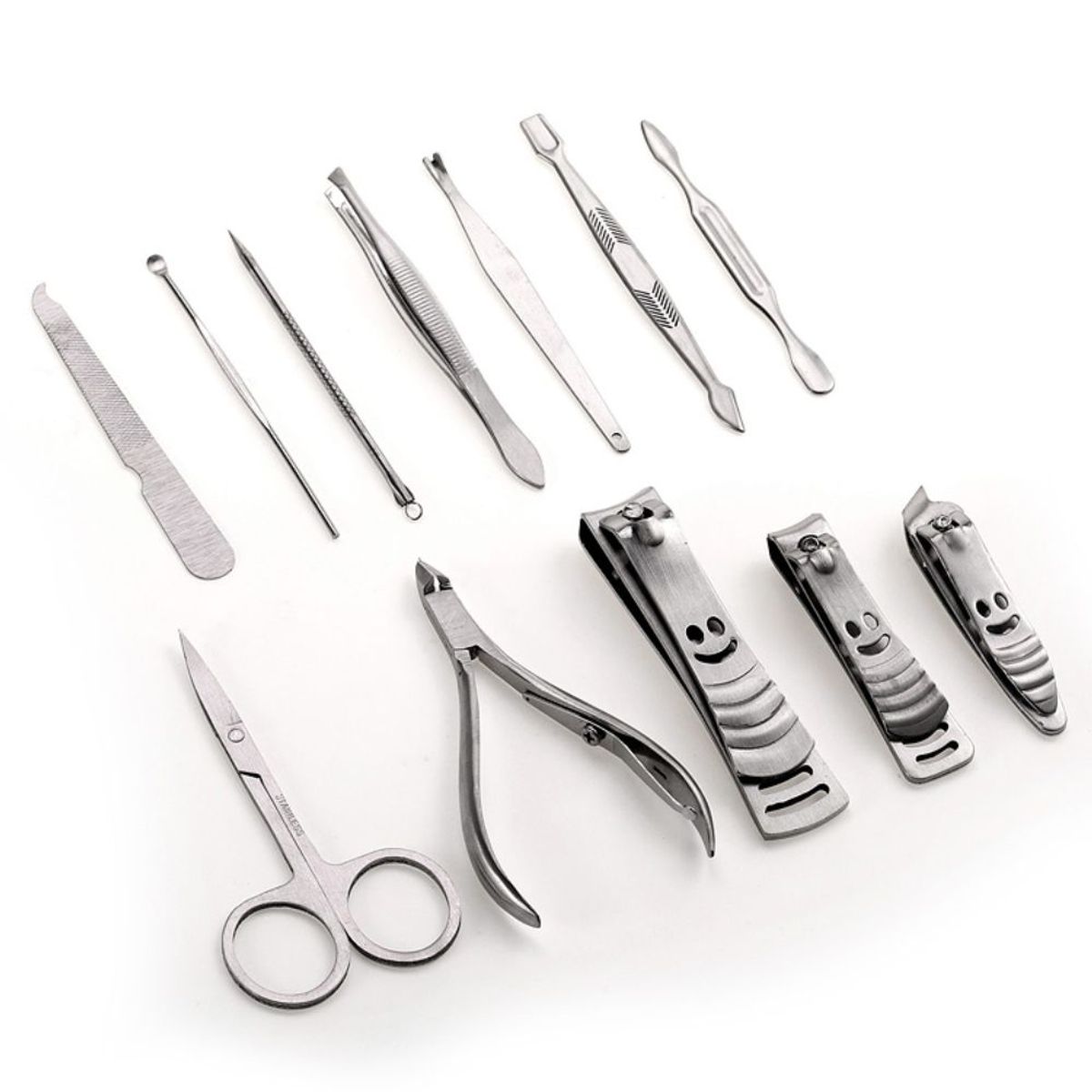 GENERICO - Set Manicura Pedicura Acero Inoxidable 12 Piezas Cortauñas N