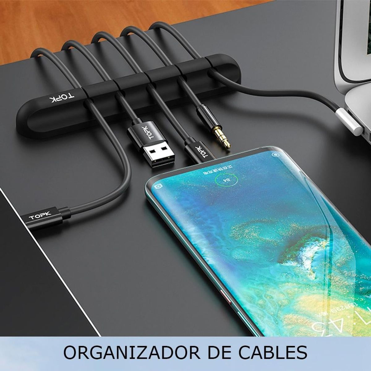 TOPK - Pack x1 - Organizador De 5 Cables Topk