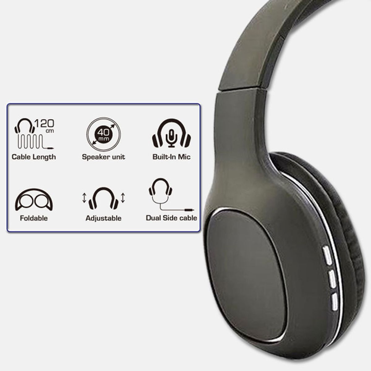 ITELSISTEM - Audifono Microfono bluetooh Premiun Pro Gris