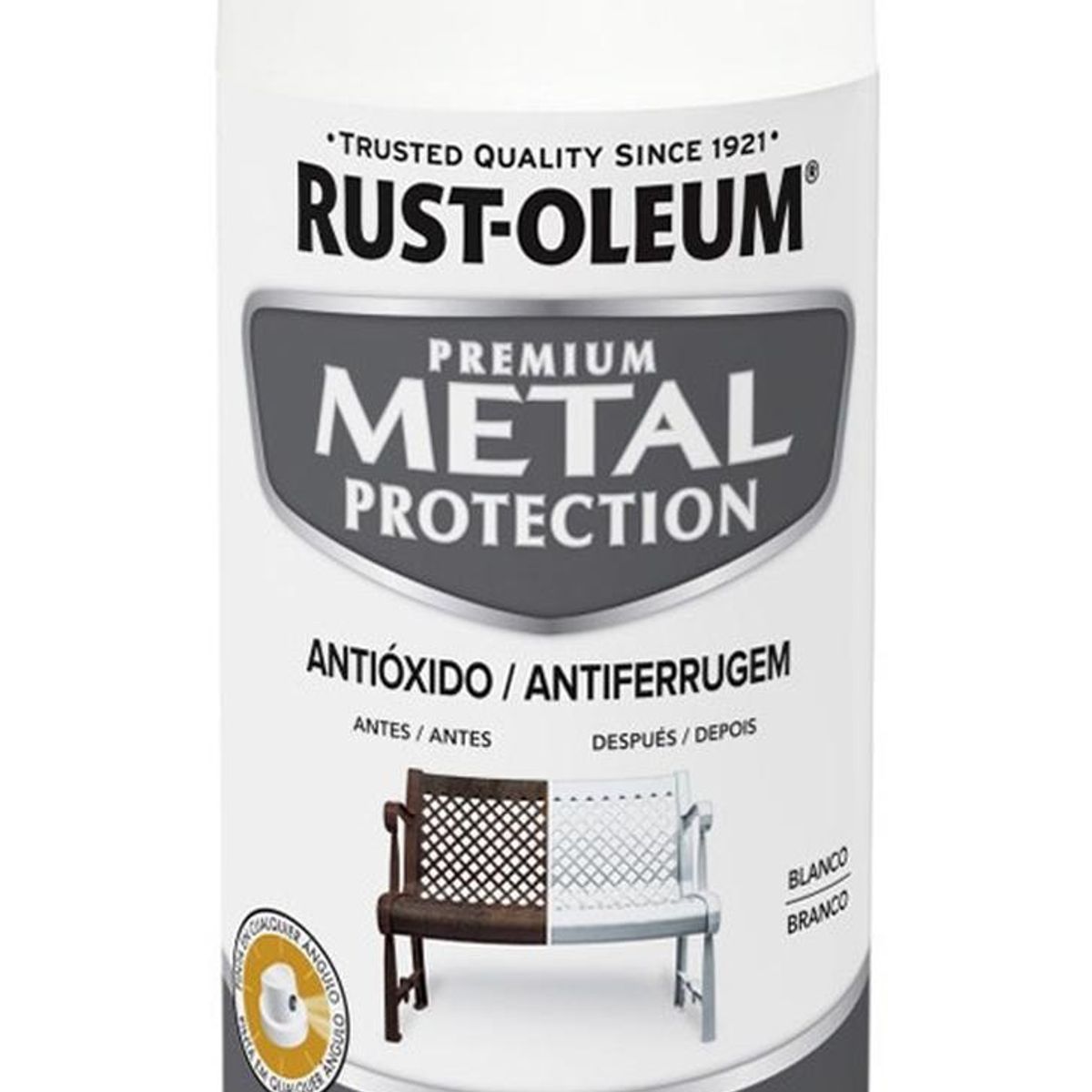 RUST OLEUM - Aerosol Anticorrosivo Metal Protection Brillante Blanco 340g
