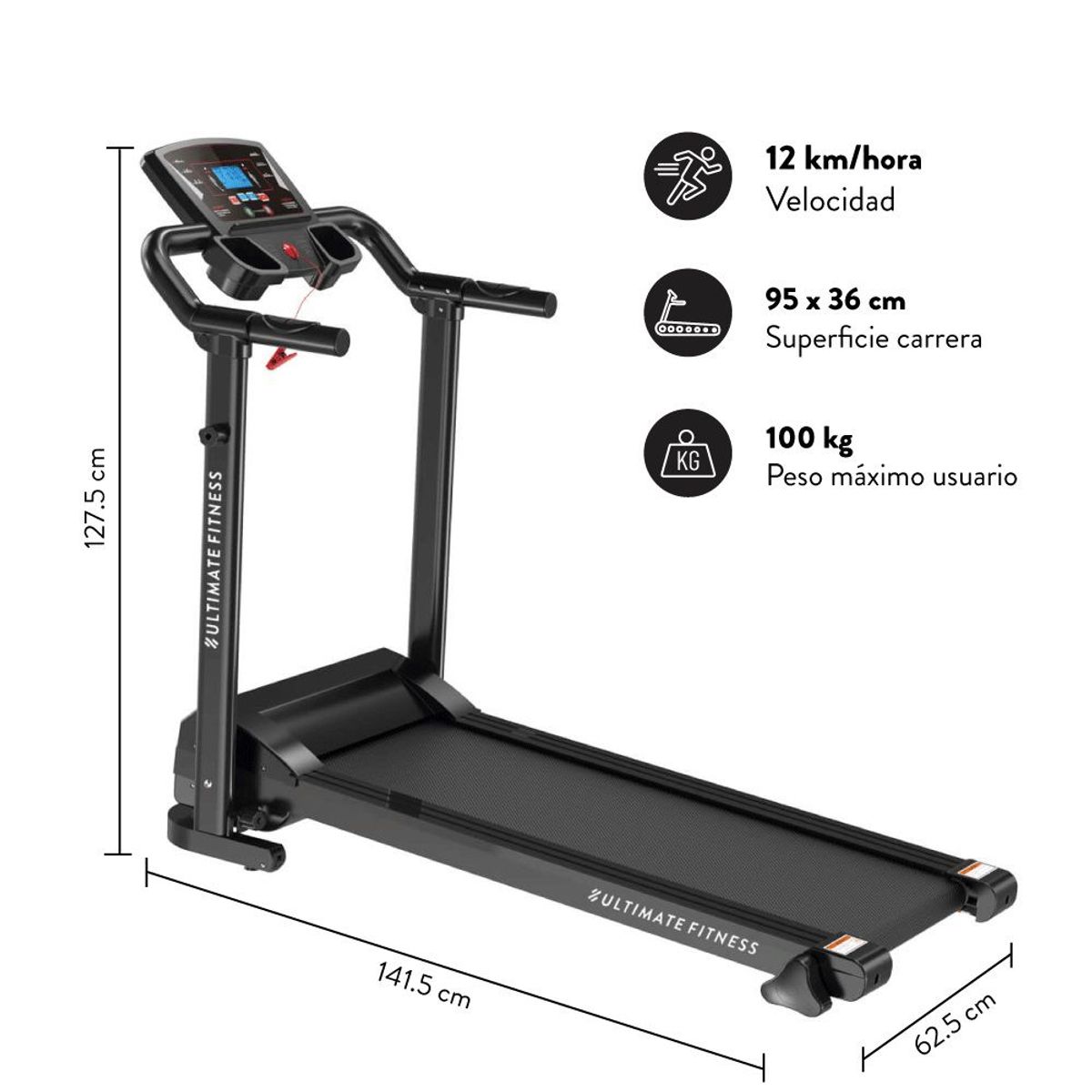 ULTIMATE FITNESS - Caminadora Trotadora Eléctrica E220..