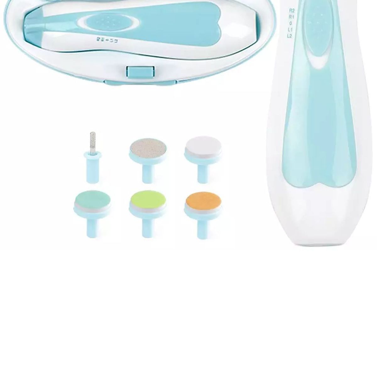 GENERICO - Corta Úñas Eléctrico Para Bebe Con 6 Limas Azul Itelsistem