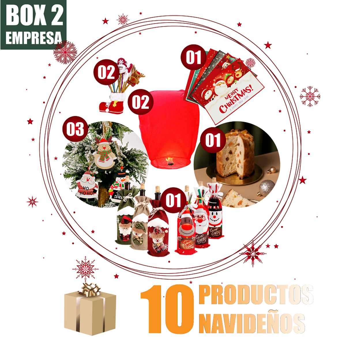 GENERICO - Canasta navideña caja navideña para toda la familia