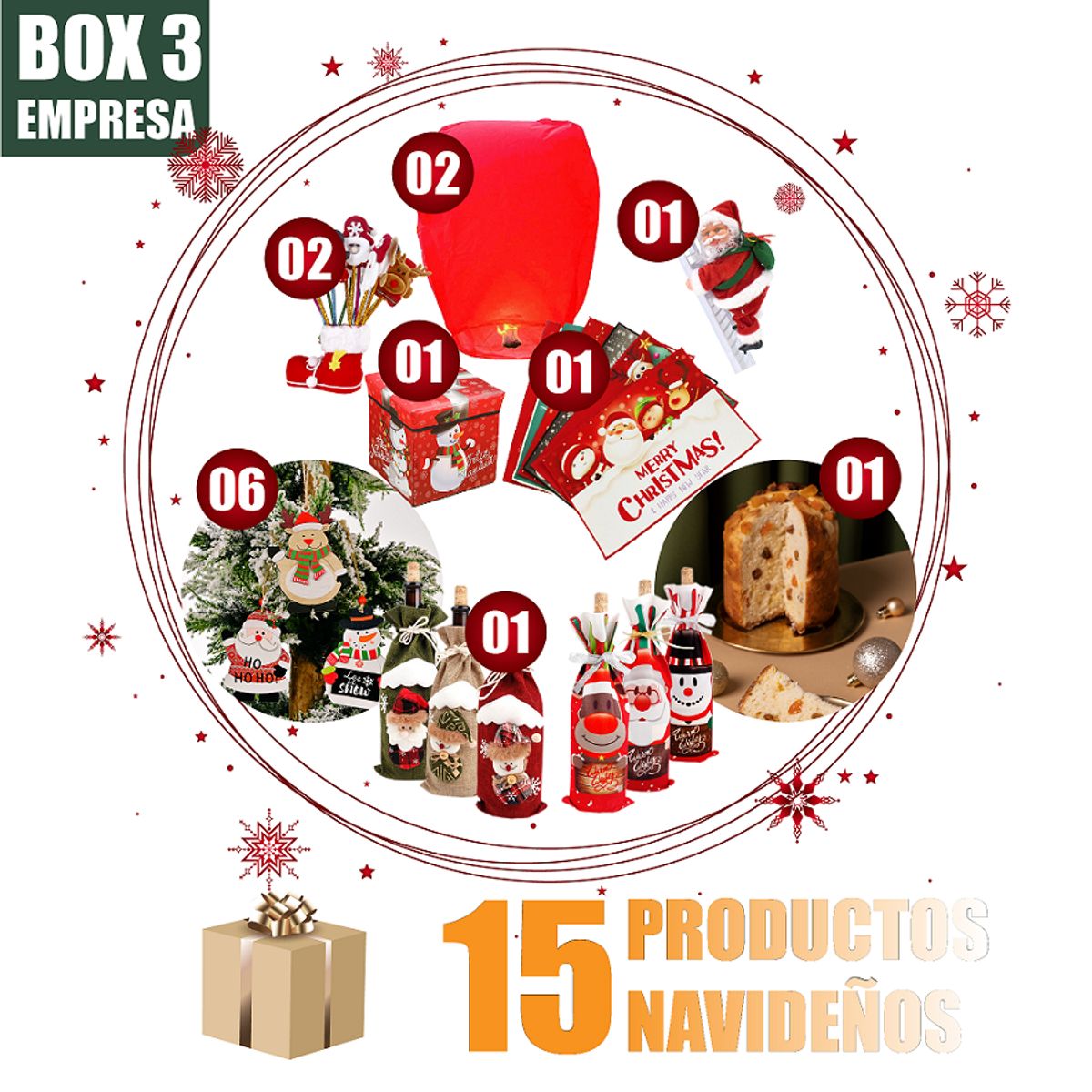 GENERICO - Canasta navideña caja navideña para toda la familia