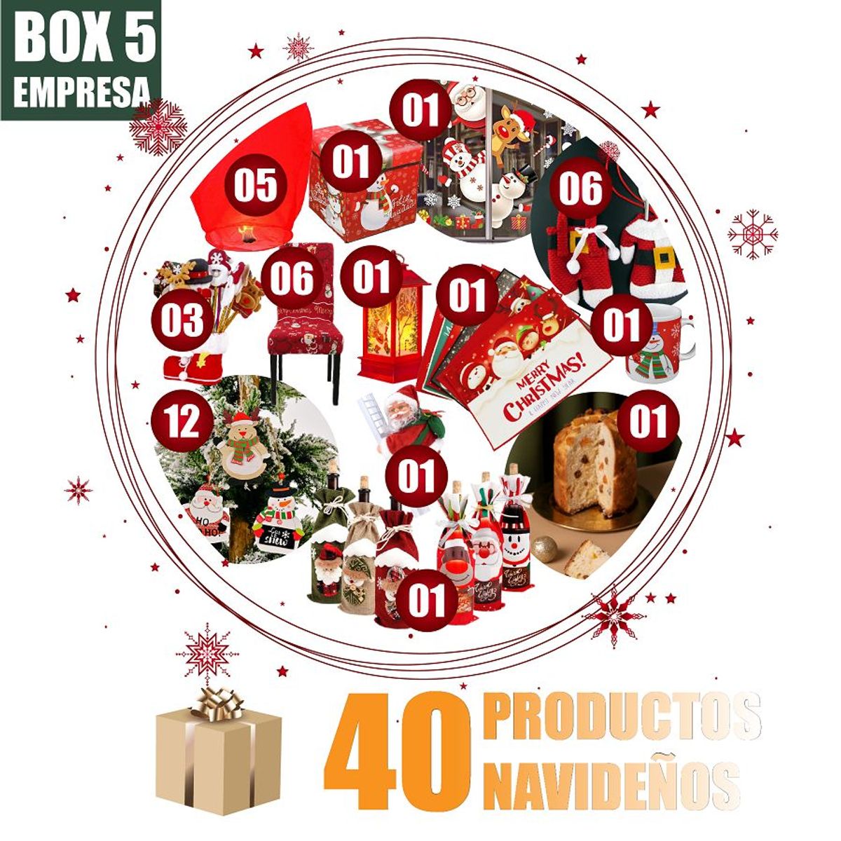 GENERICO - Canasta navideña caja navideña para toda la familia