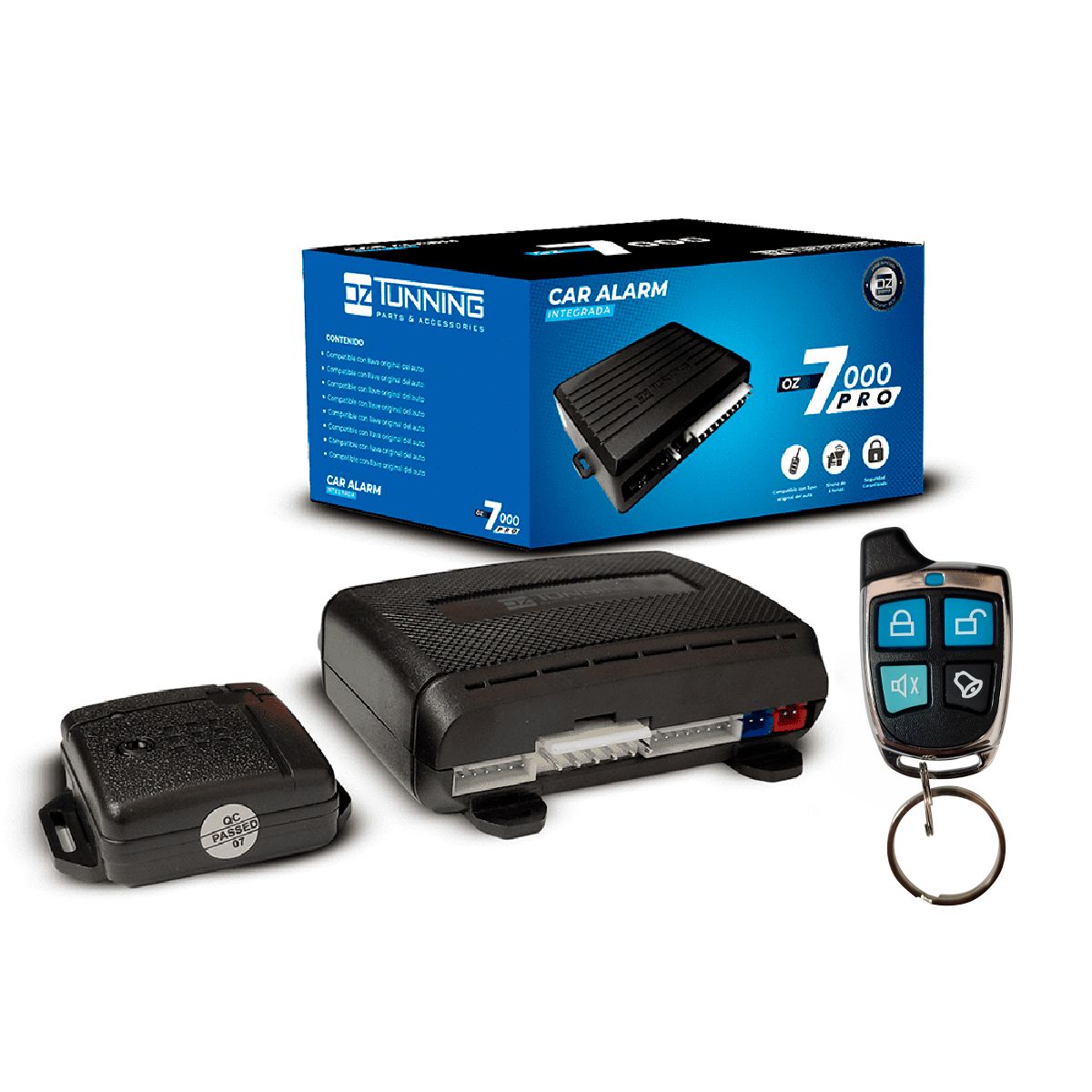 OZ TUNNING - Alarma de Auto Reforzada Integrada Oz-7000 Pro  Llavero