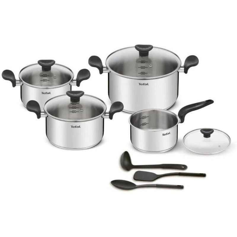 TEFAL - Juego de Ollas Acero Inoxidable T-Fal Primary 11 Piezas