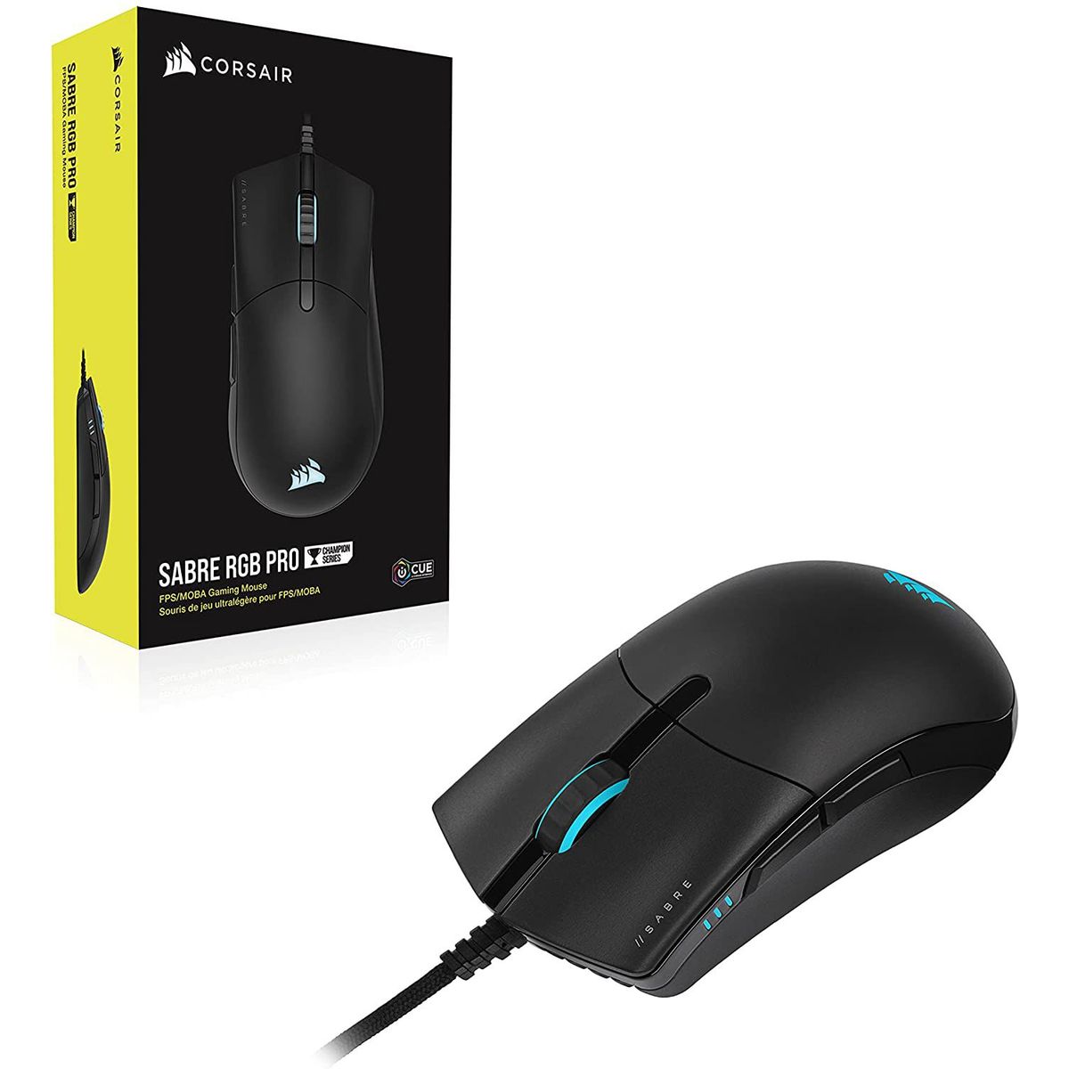 CORSAIR - Mouse Gamer CORSAIR SABRE RGB PRO CHAMPION SERIES Cableado USB - Negro