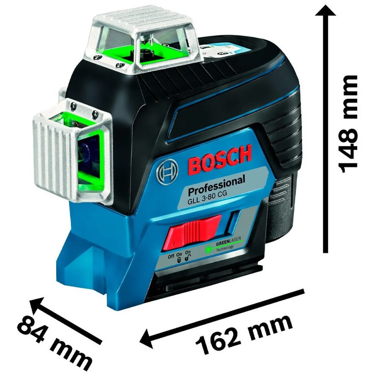 BOSCH - Nivel Laser Verde Bosch GLL 3-80 CG+Receptor+Trípode Bt 150