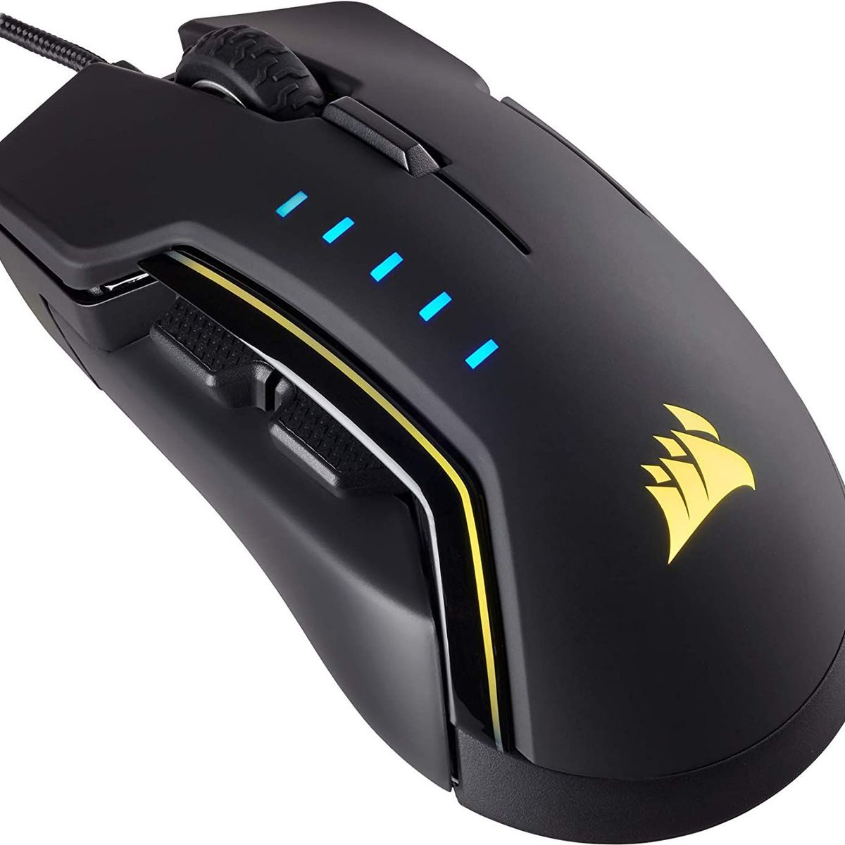 CORSAIR - Mouse Gamer CORSAIR Glaive RGB PRO18k DPI-Cable- Negro
