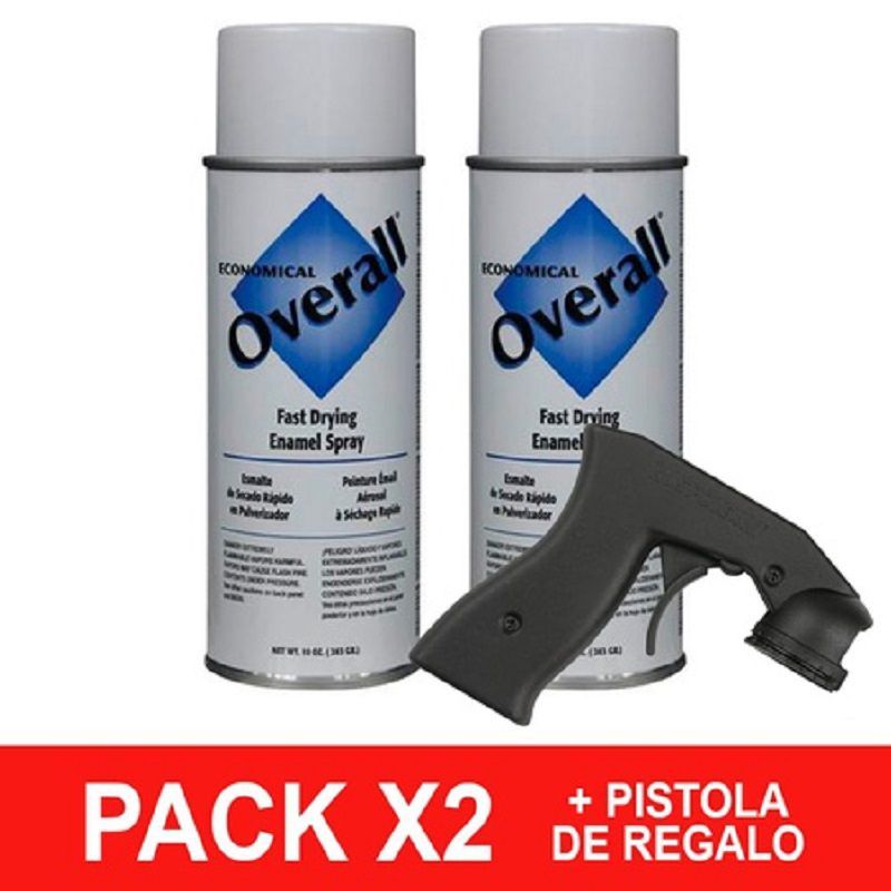 RUST OLEUM - Pack Pintura Aerosol Eco Overall Blanco 283g x2  Pistola
