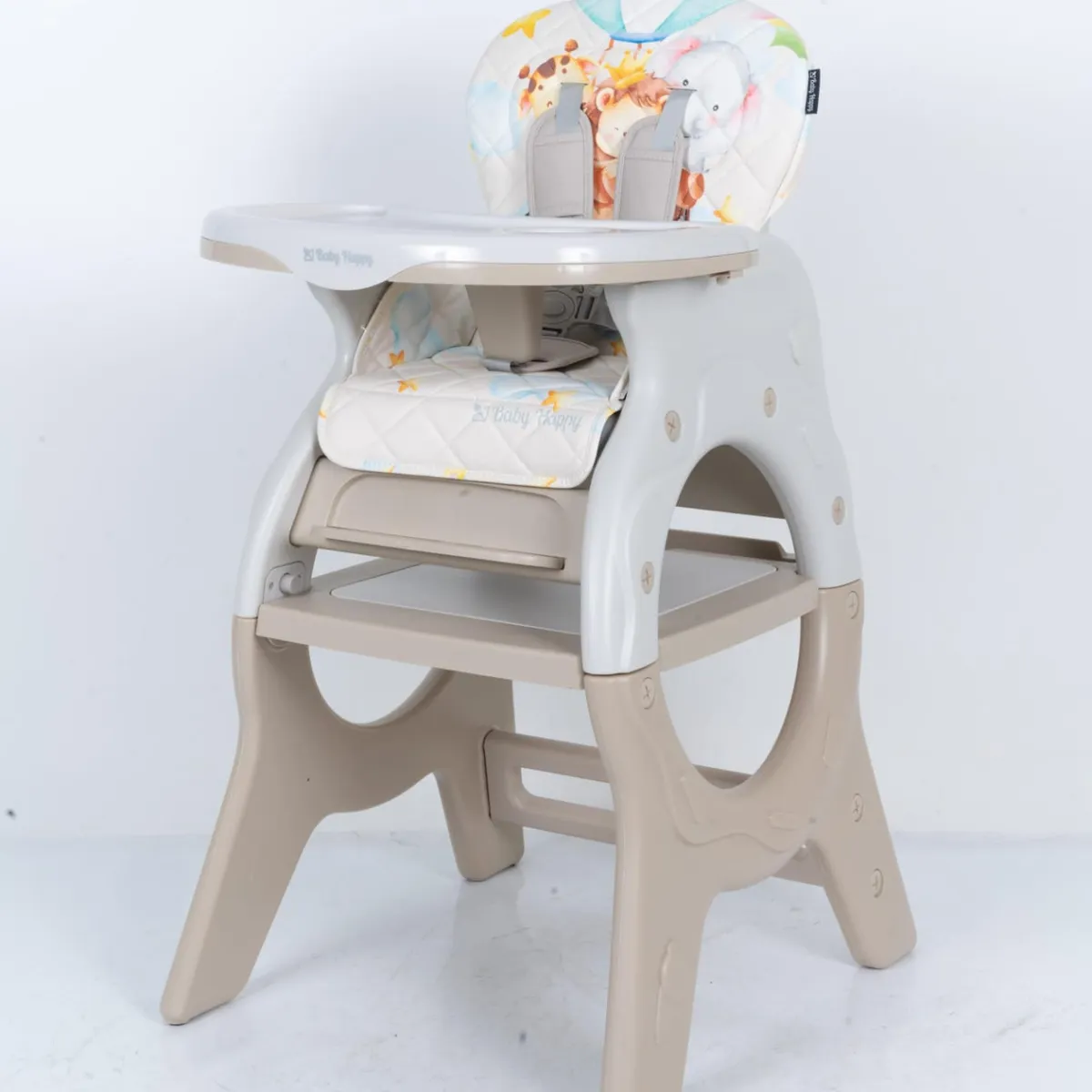 BABY HAPPY - Silla de Comer para Bebe Carpeta Beige Plato Lego Biberon