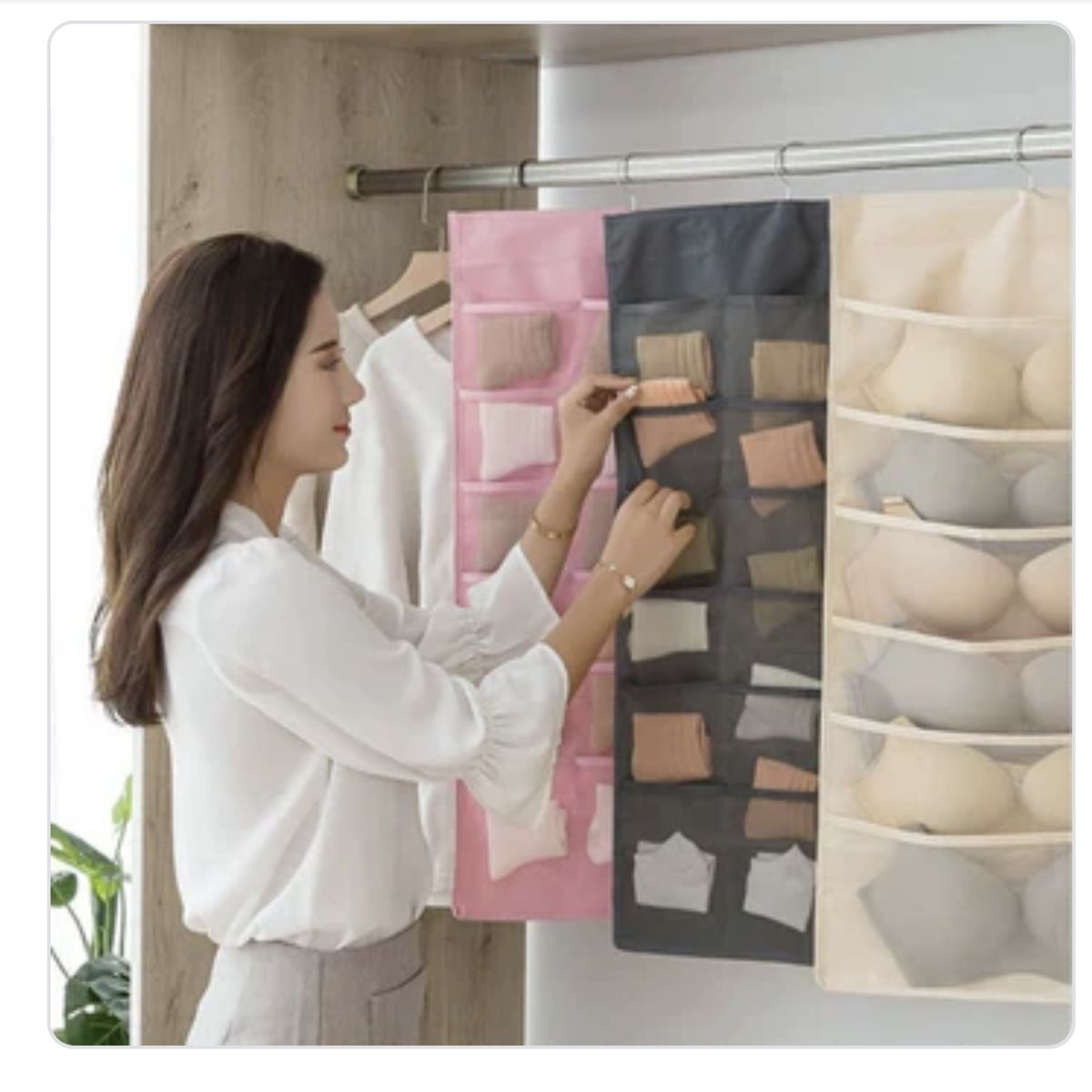 GENERICO - Pack de 3 Organizadores Colgante Para Ropa Interior