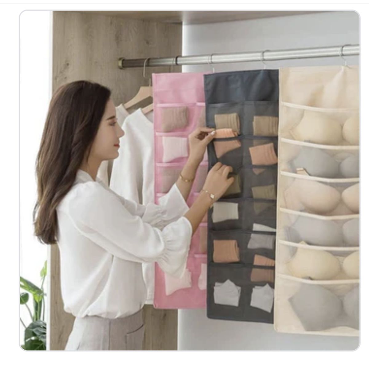 GENERICO - Pack de 3 Organizadores Colgante Para Ropa Interior