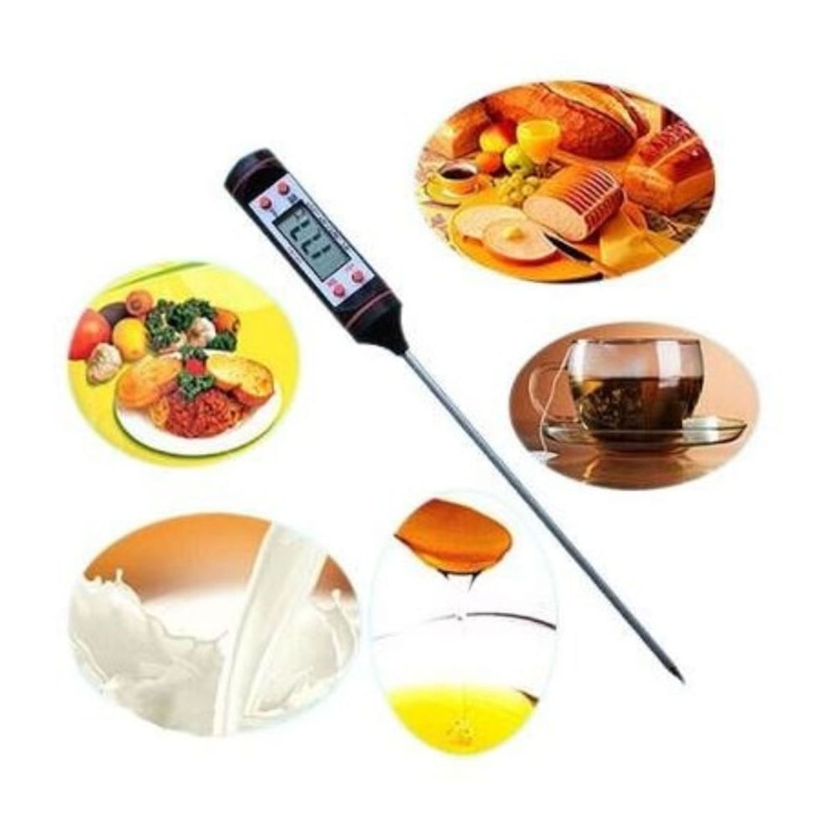 GENERICO - Termometro Digital Cocina Liquidos Solidos Carnes Aceite 38,5 cm