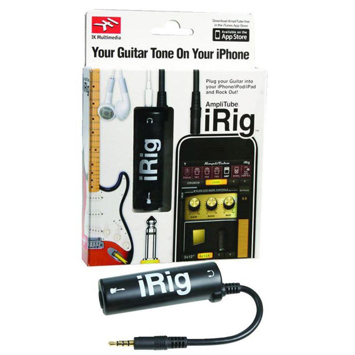 GENERICO - Interfaz para guitarra adaptador irig Amplitube para ios iphone ipod