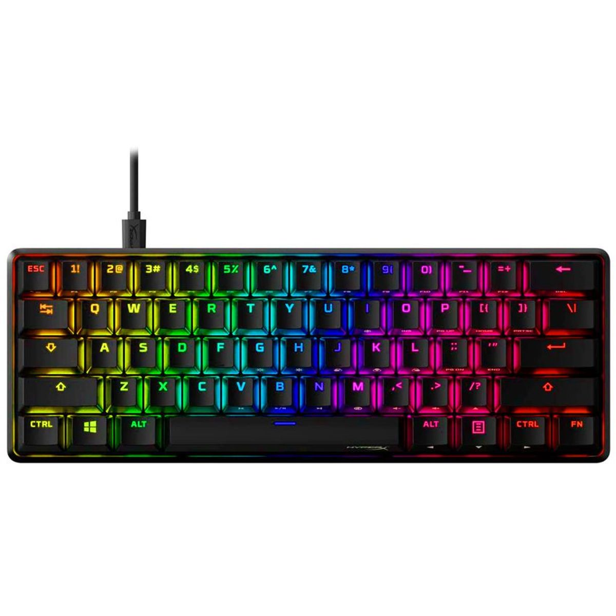 HYPERX - teclado HyperX Alloy Origins 60 HyperX Lineal Red inglés  color negro