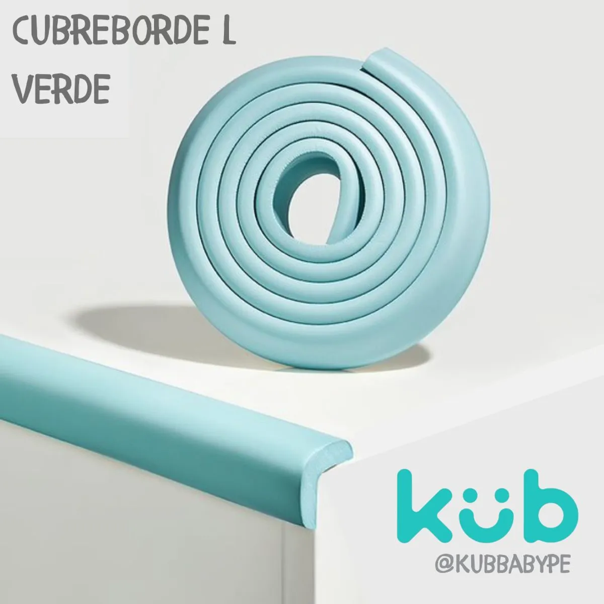 KUB - Cubreborde Bebe anti Golpe 4m Protector de Borde KUB L Verde