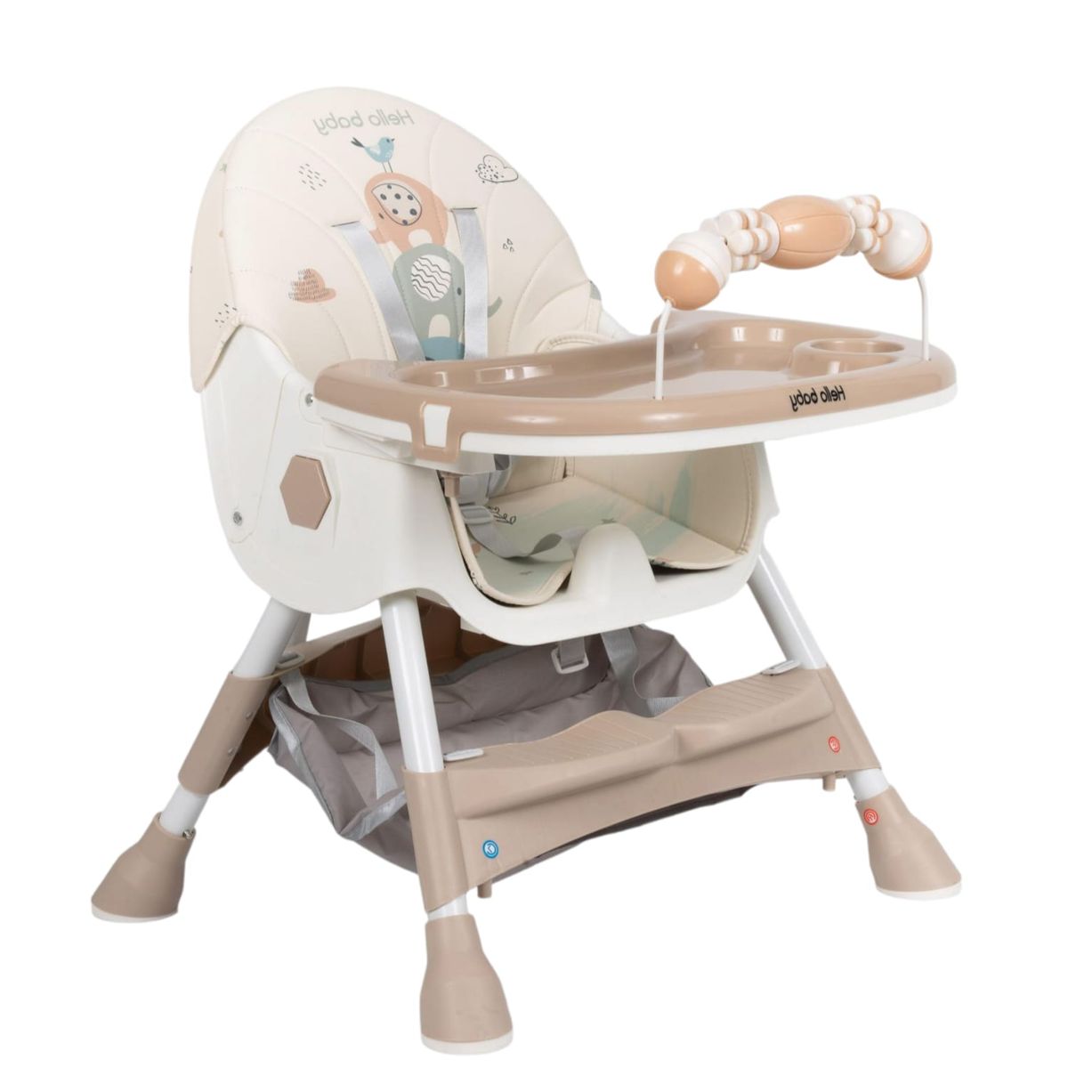 STOKKER BABY - Silla de Comer Plegable  Alta y Baja Deluxe Beige 2025
