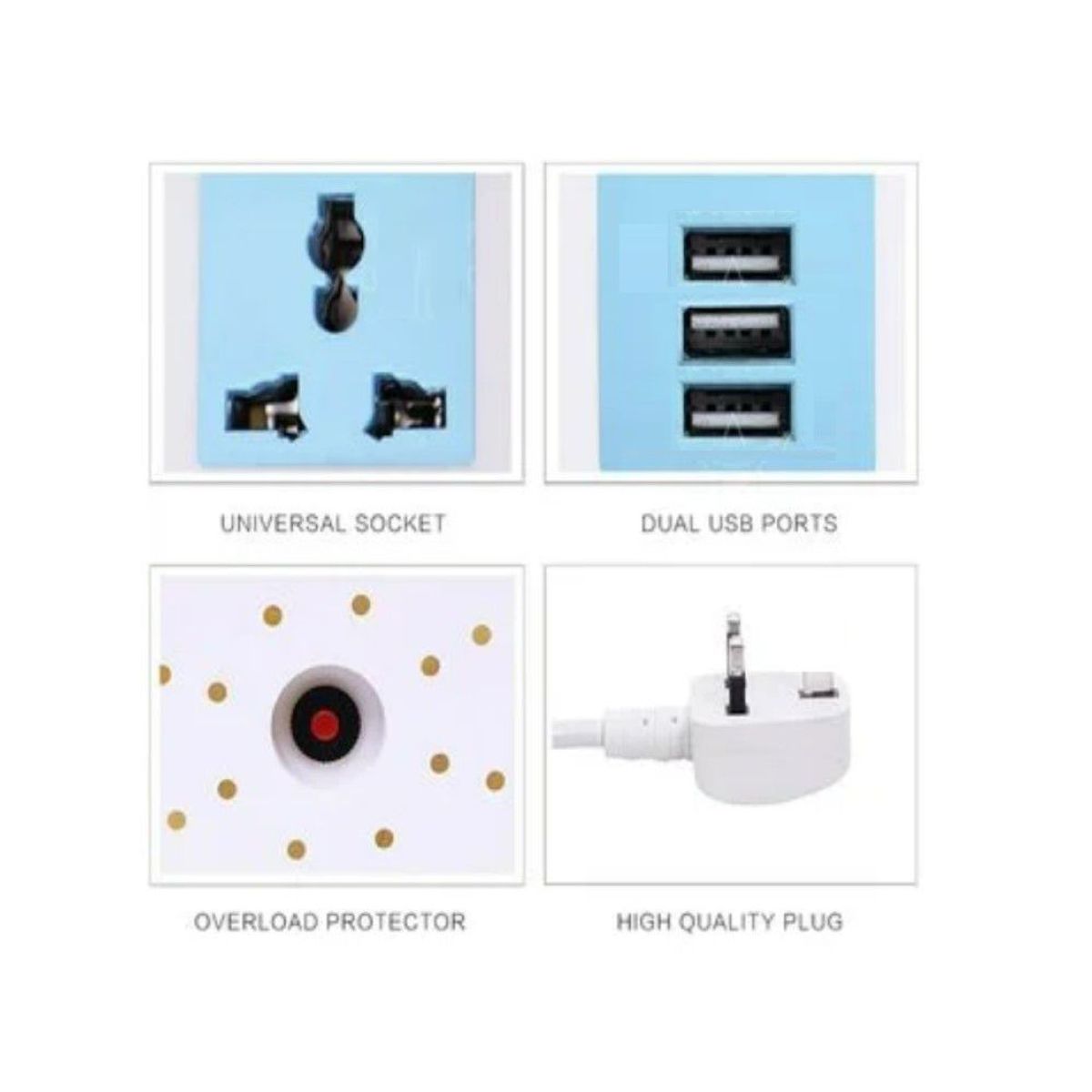 GENERICO - Torre Enchufe Tomacorriente Extensión Múltiple 4 Pisos + usb