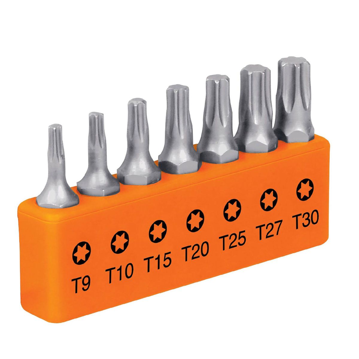 TRUPER - Juego con 7 puntas torx combinadas largo 1" Truper