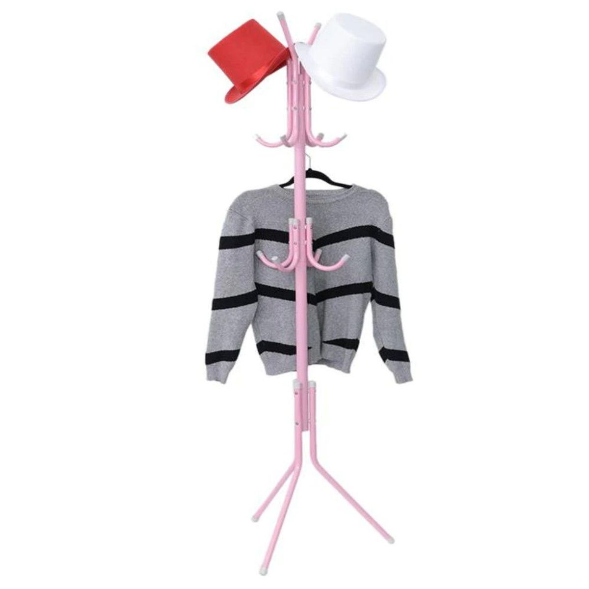 GENERICO - Perchero de Pie Metal Organizador Colgador Estante 1.65 MT Rosa