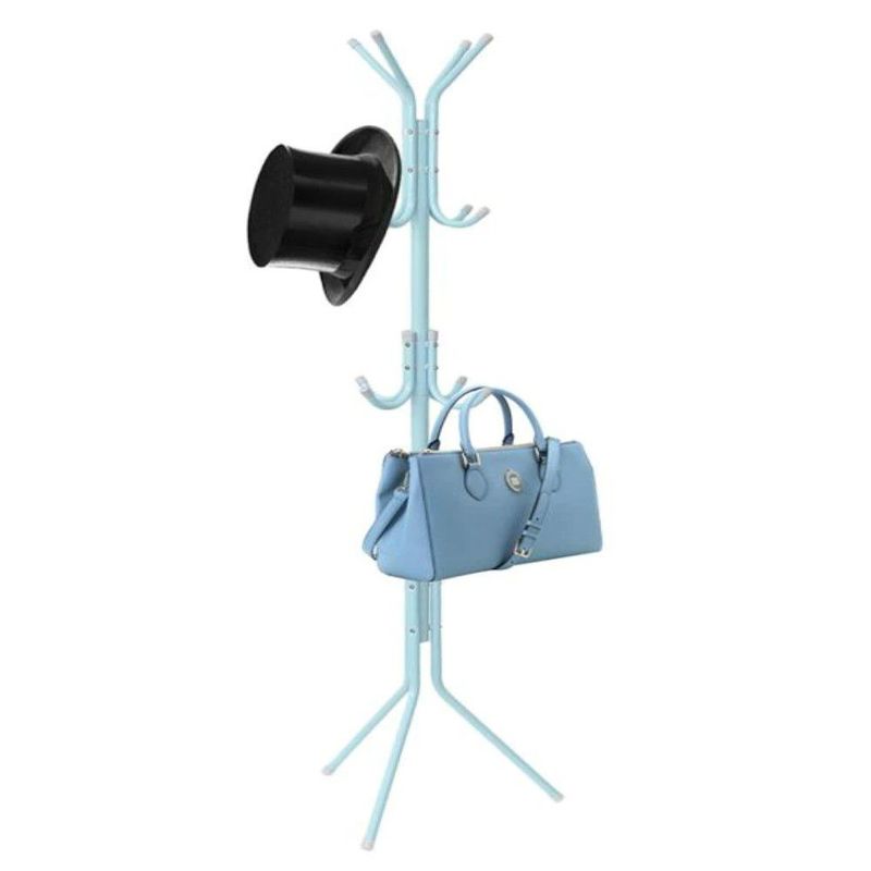 GENERICO - Perchero de Pie Metal Organizador Colgador Estante 1.65 MT Celeste