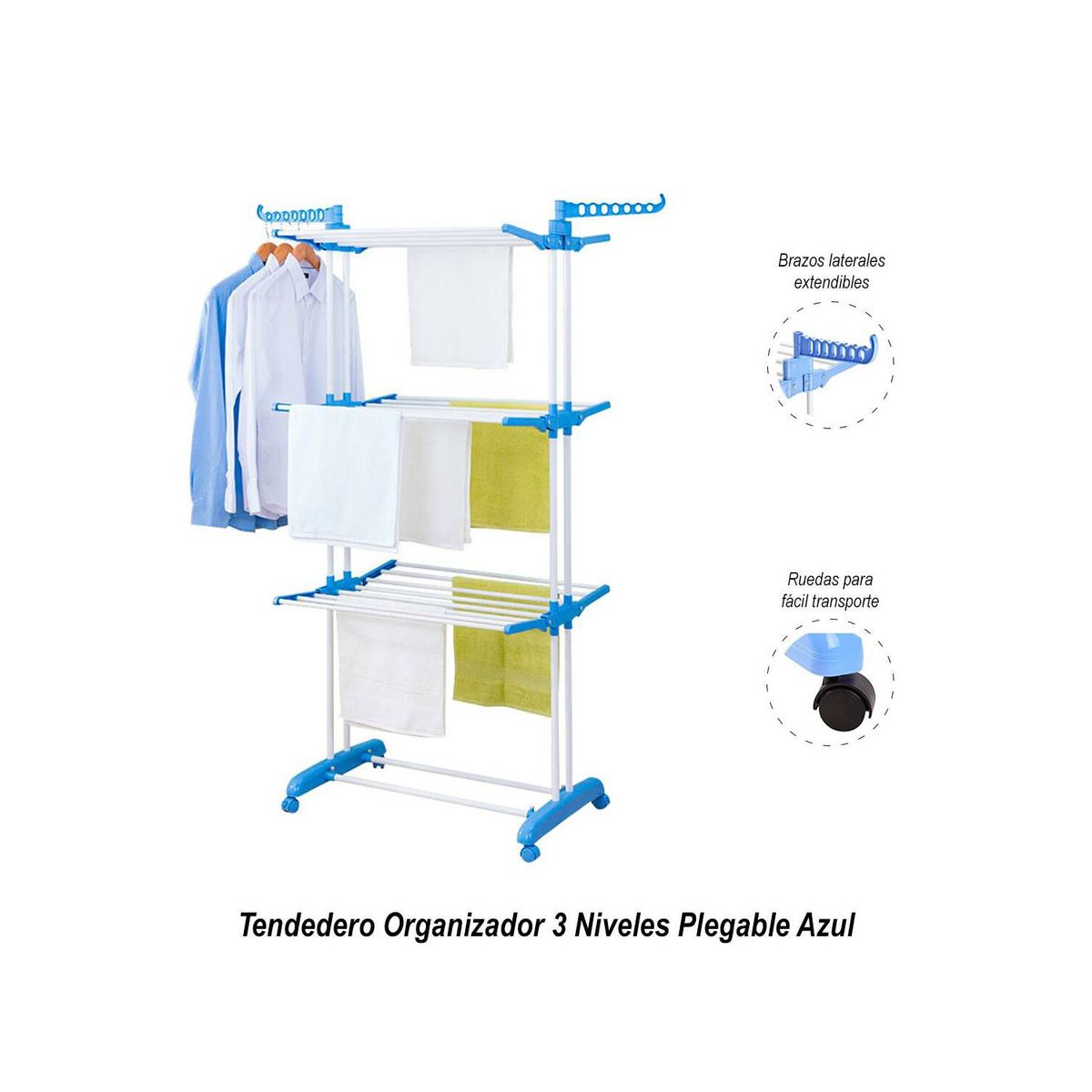 GENERICO - Colgador de Ropa Tendedero Organizador Plegable 4 Niveles