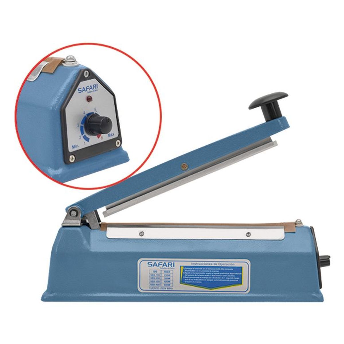 SAFARI - Selladora eléctrica de bolsas, metal, Safari x 20 cm