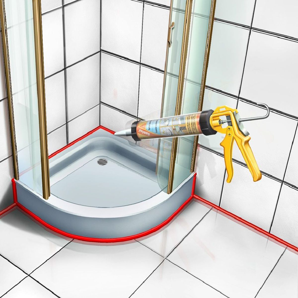 SIKA - Silicona para baños y cocinas transparente Sika Sanisil x 280 ml