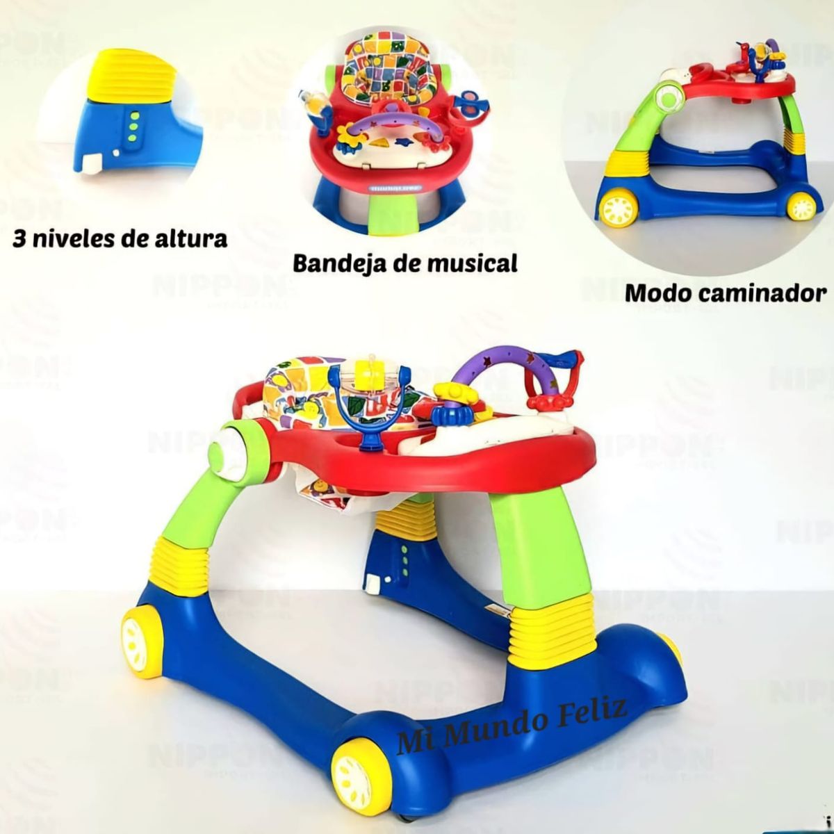 BABY - Andador para Bebe Caminador 2 en 1 Bandeja Musical