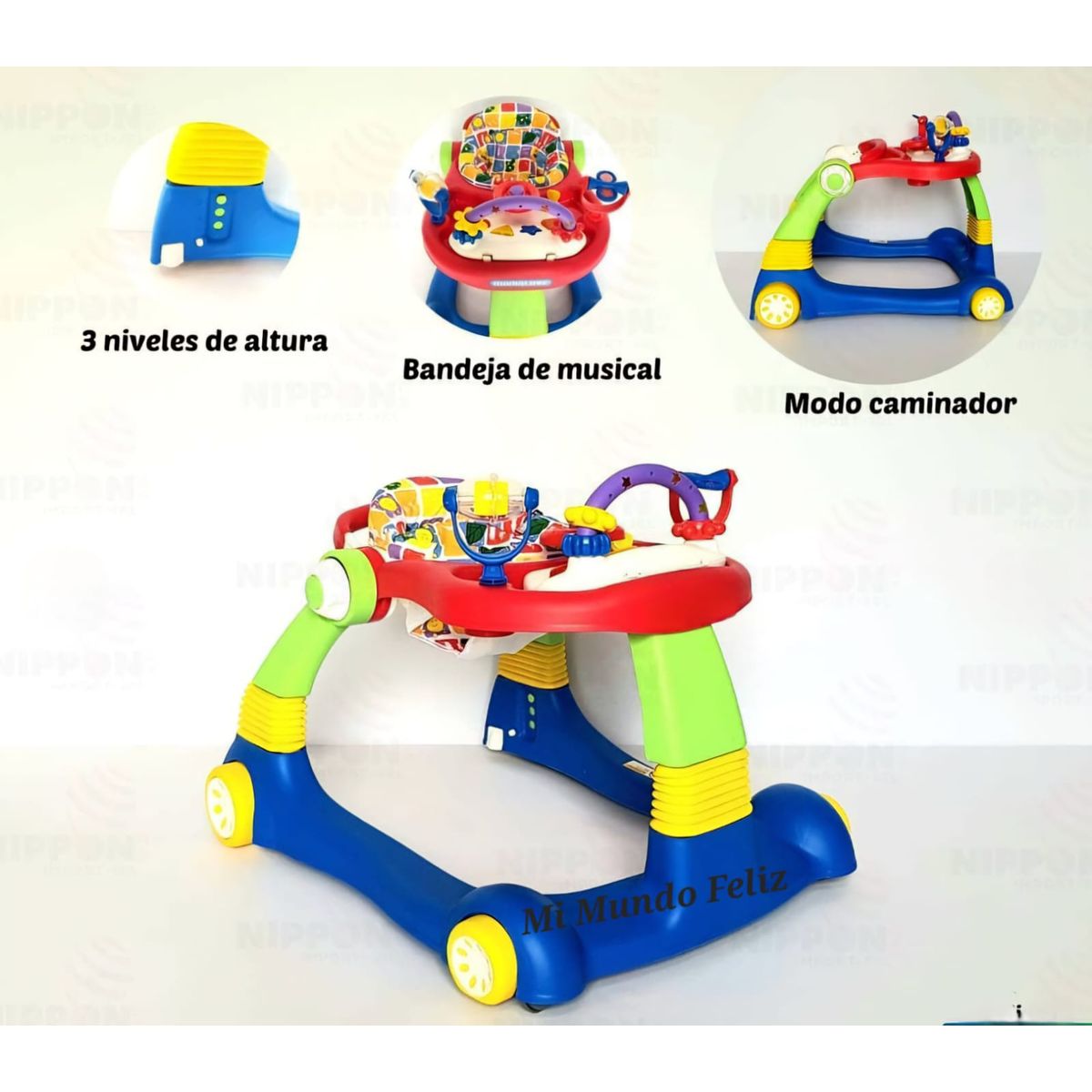 BABY - Andador para Bebe Caminador 2 en 1 Bandeja Musical