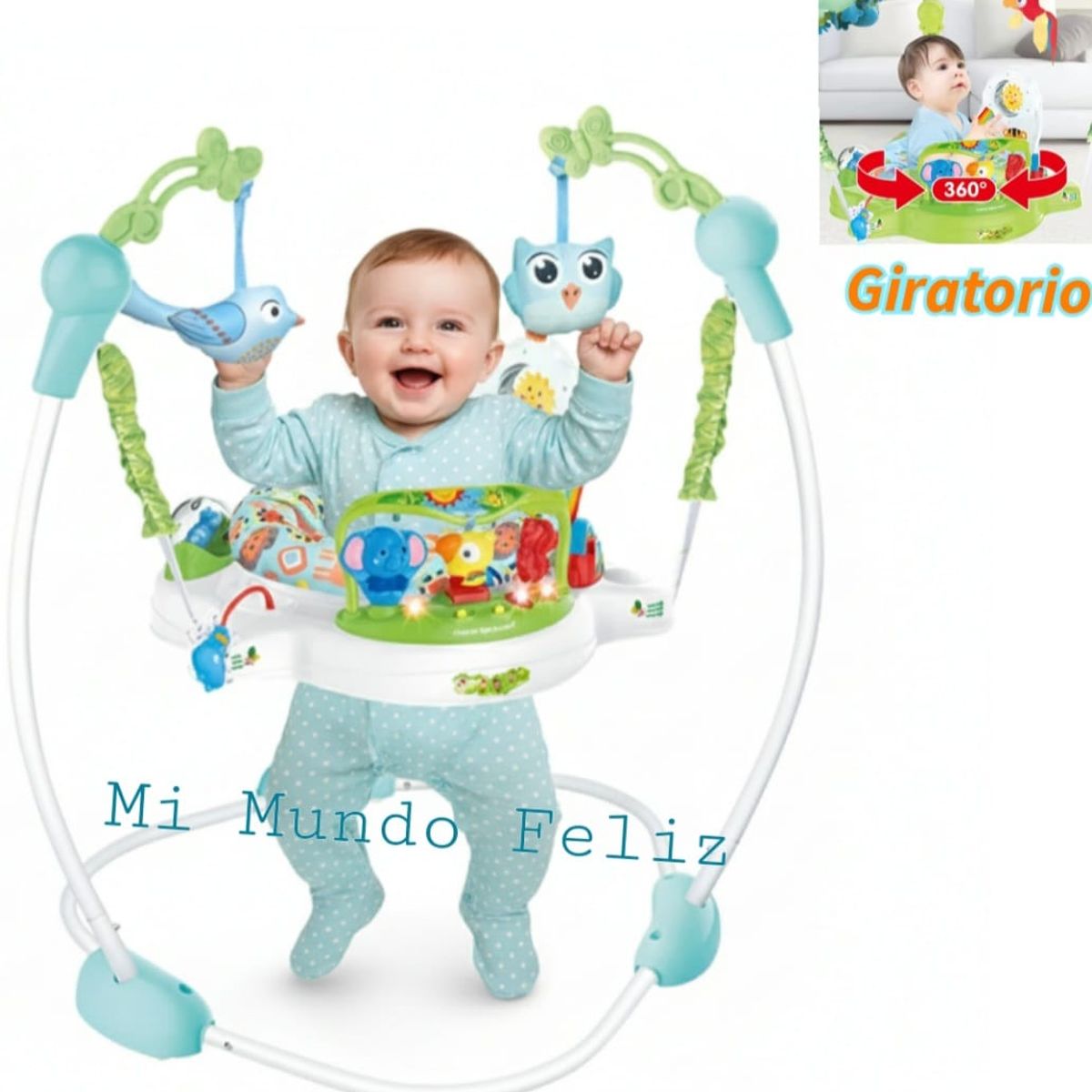 BABY - Jumper Saltarin Musical Asiento Giratorio para Bebe Junglita