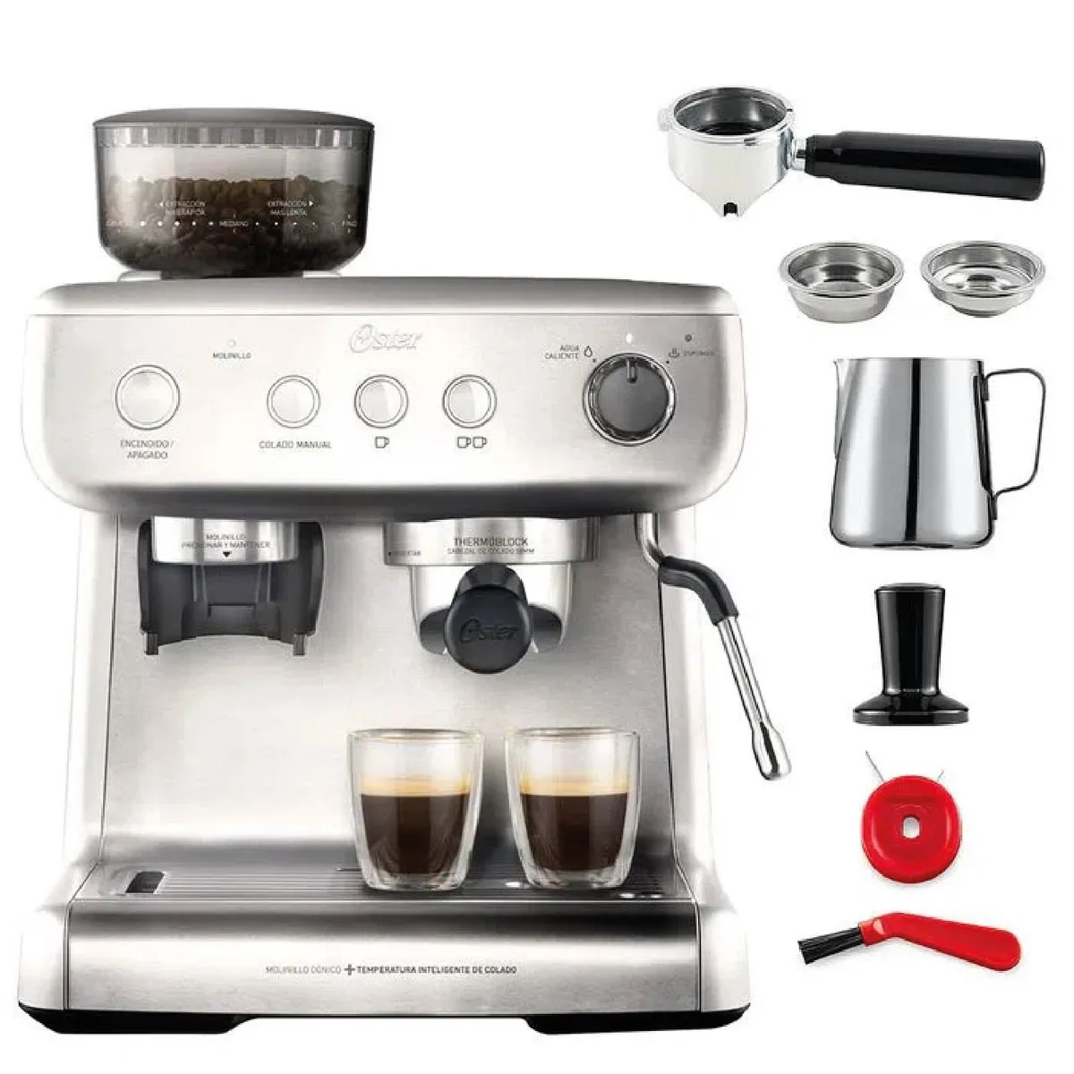 OSTER - Cafetera Oster Espresso 15 bares BVSTEM7300 Molino Integrado