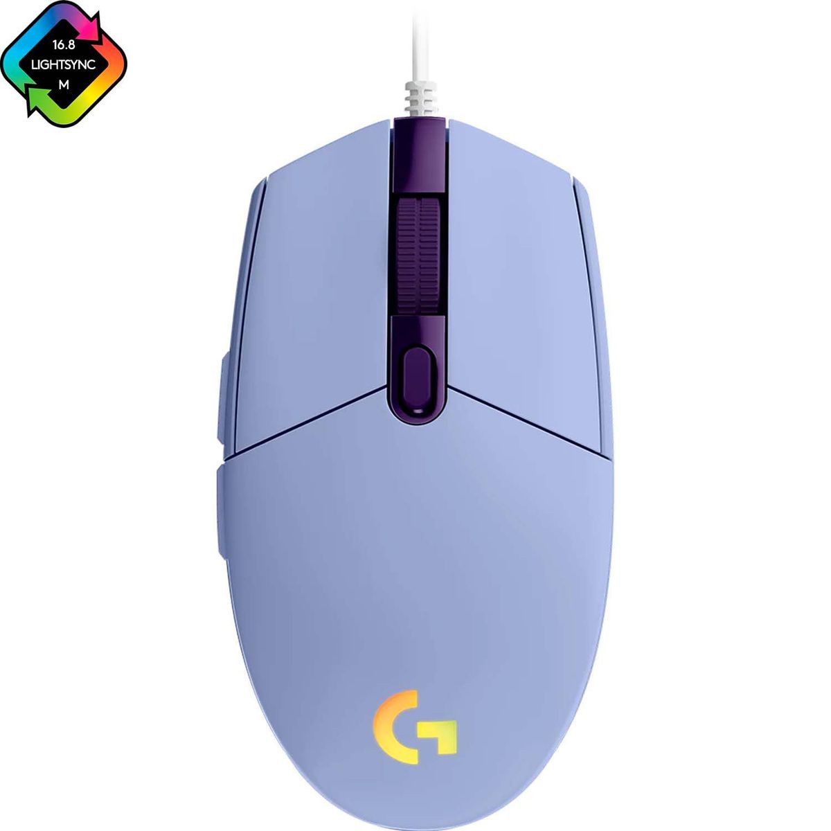 LOGITECH - Mouse Gamer Logitech G203 RGB Lightsync 6 botones Violeta