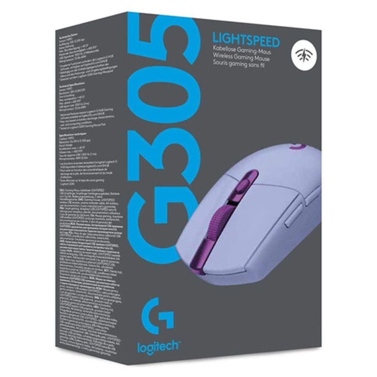 LOGITECH - Mouse Gamer Logitech G305 Wireless 1ms Sensor Hero Violeta