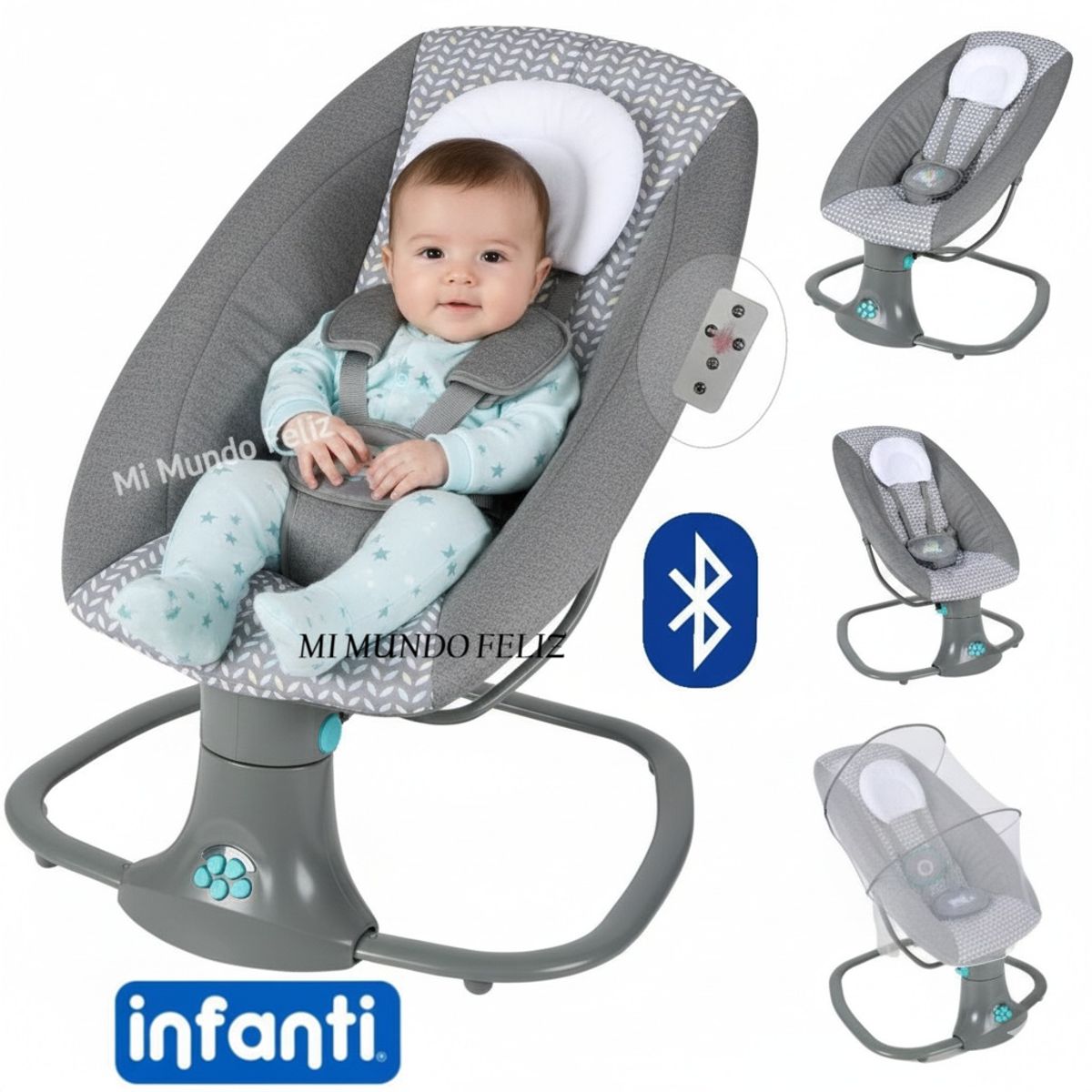 INFANTI - Silla Nido Mecedora para Bebe Automatica Deluxe a Control