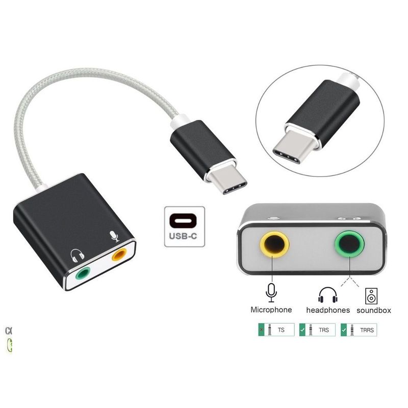 GENERICO - Tarjeta De Sonido Usb Tipo C Externa Multimedia Pc Laptop