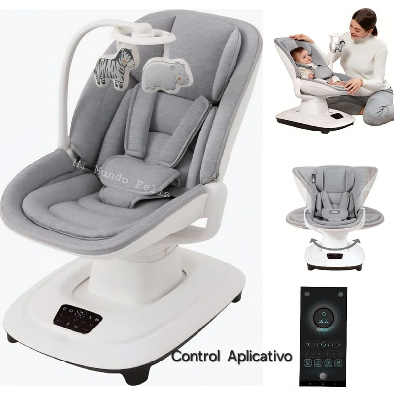 BEBE - Silla Mecedora para Bebe Premium 7 Modos Balanceo Tactil