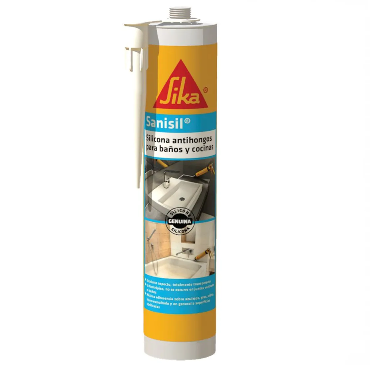 SIKA - Silicona para baños y cocinas blanco Sika Sanisil x 280 ml